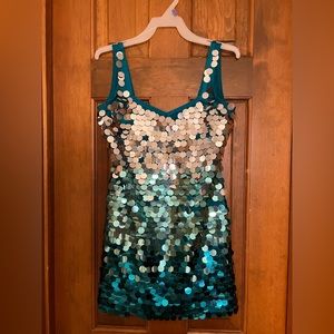 Turquoise/teal sequin dress
